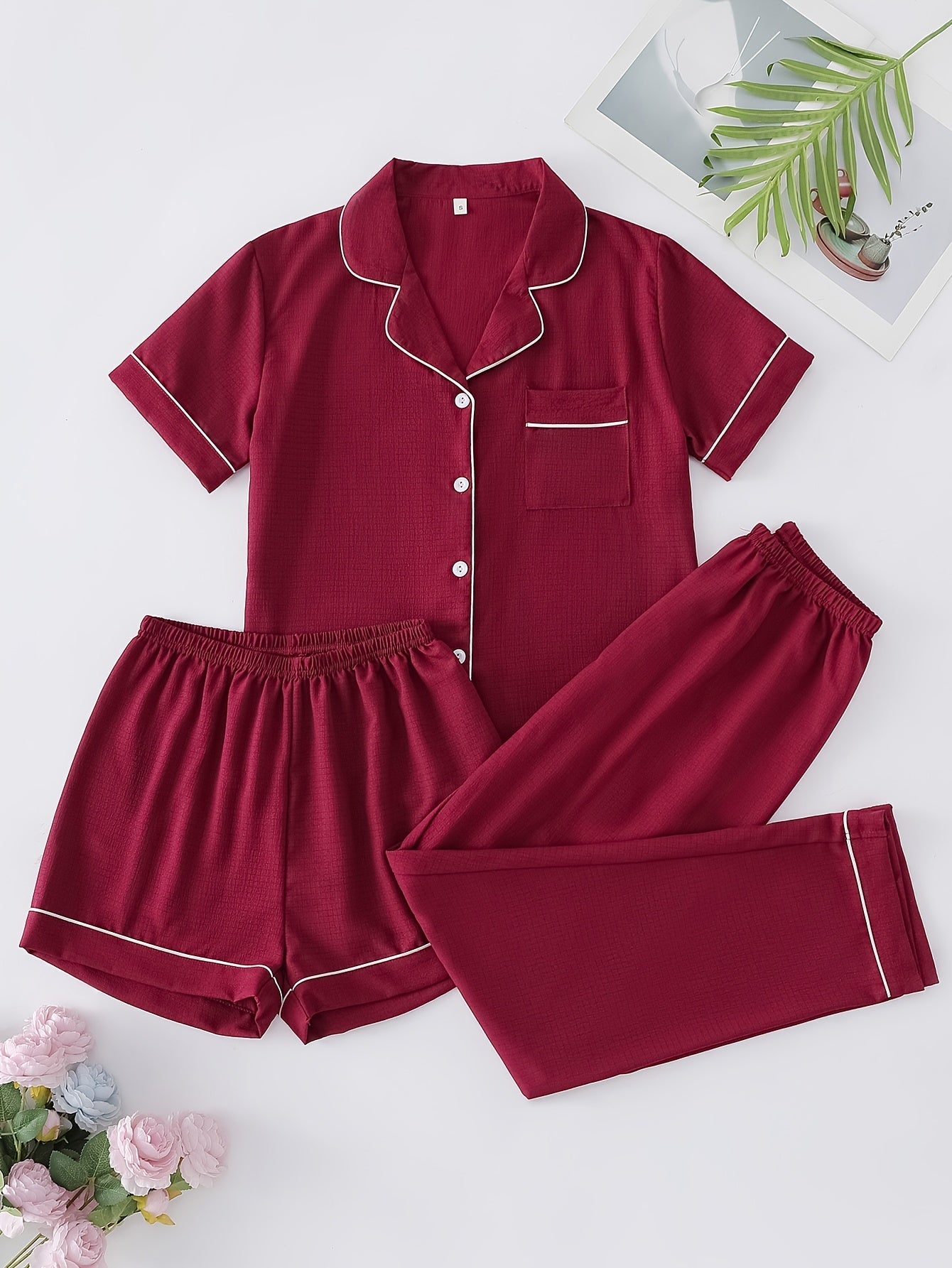 Ruby Luxe 3-Piece Lounge Pajama Set