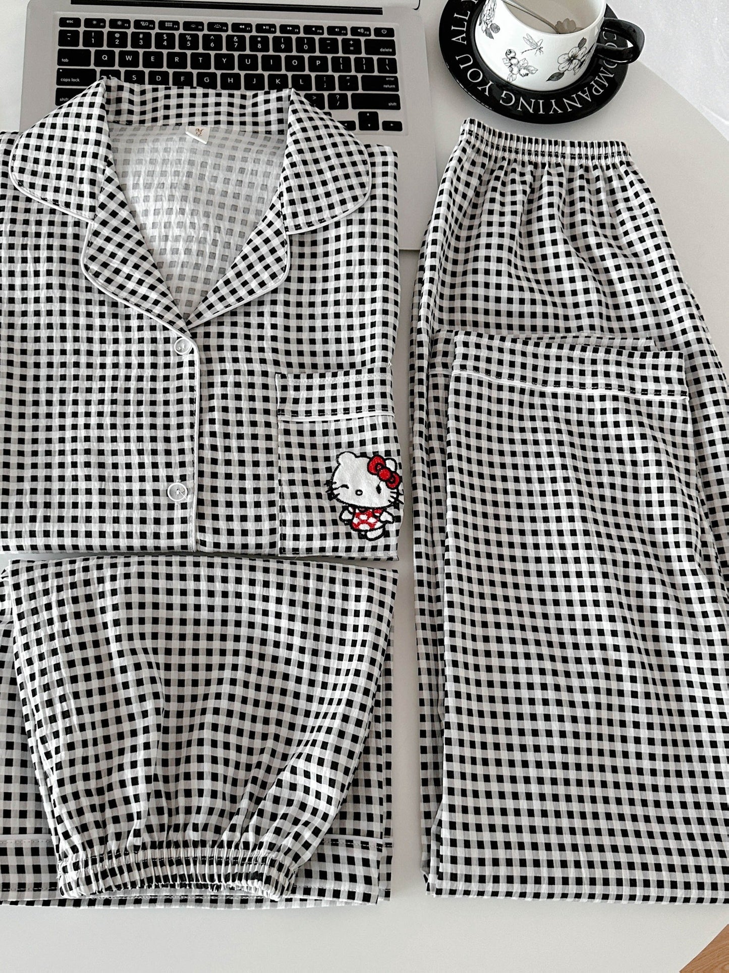 Midnight Check Kitty 3-Piece Pajama Set