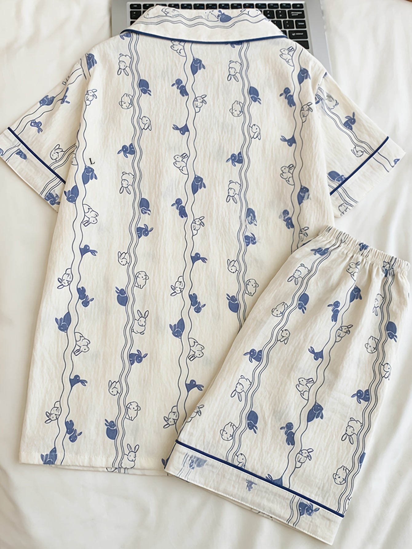 Midnight Bunny 3-Piece Pajama Set – Shirt, Shorts & Pants