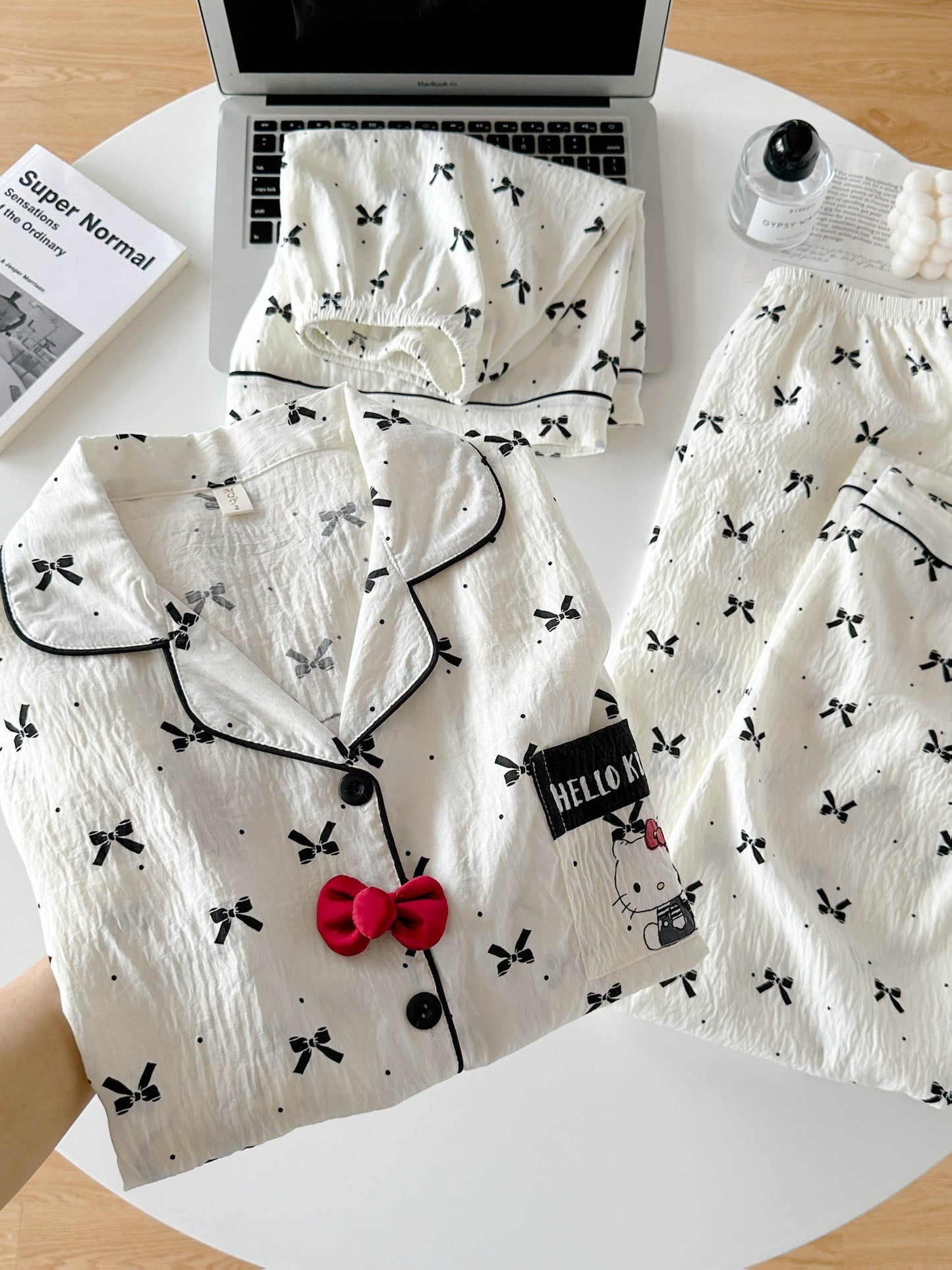 Midnight Bow 3-Piece Pajama Set