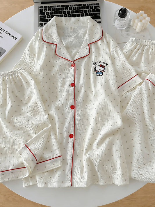 Ivory Dot 3-Piece Pajama Set