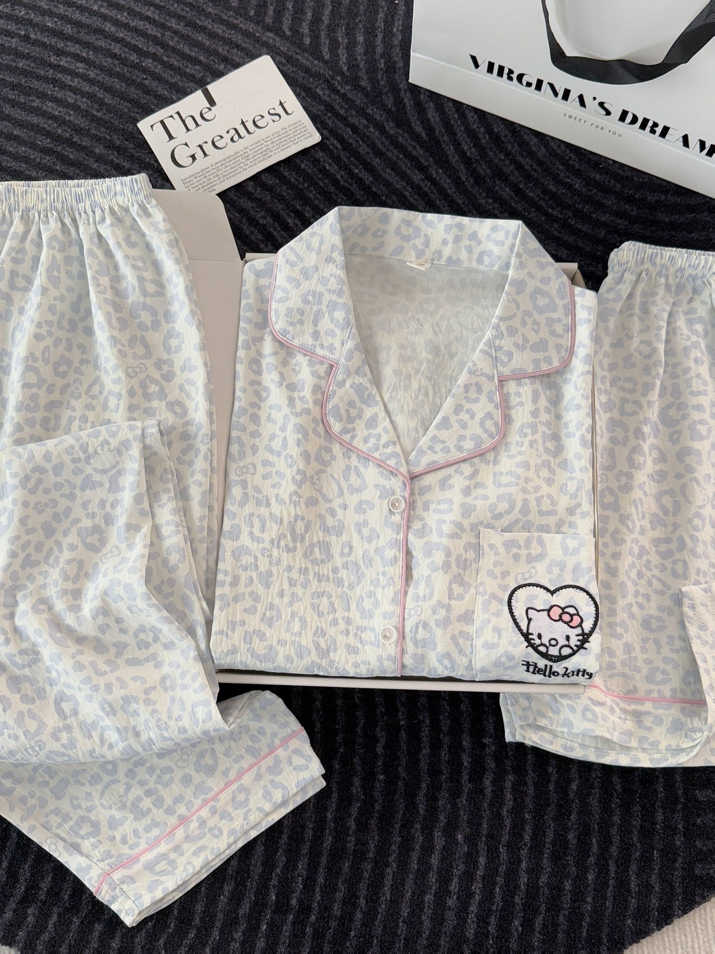 Snow Leopard Kitty 3-Piece Pajama Set