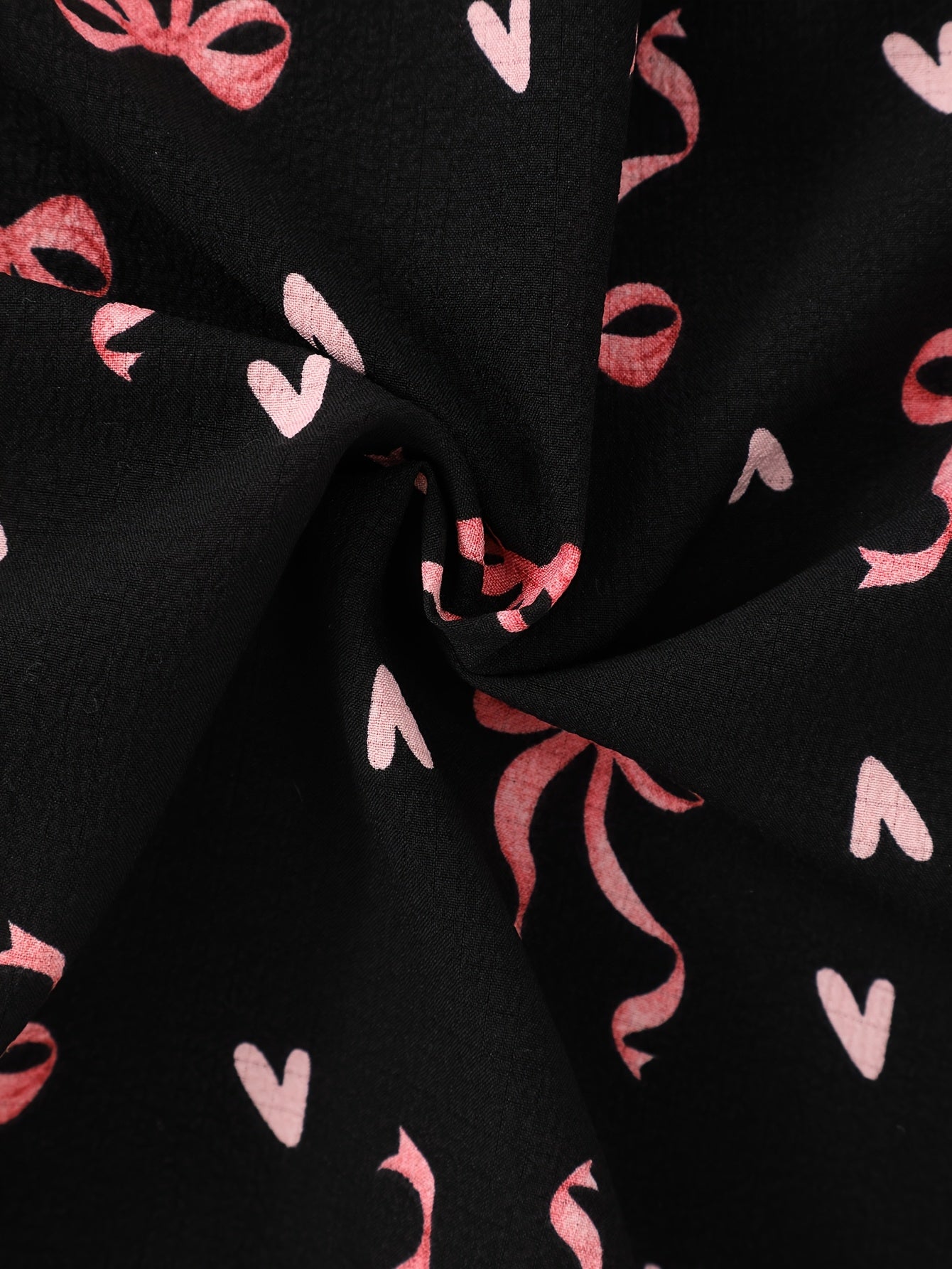 Midnight Bow & Heart Print 3-Piece Women’s Pajama Set