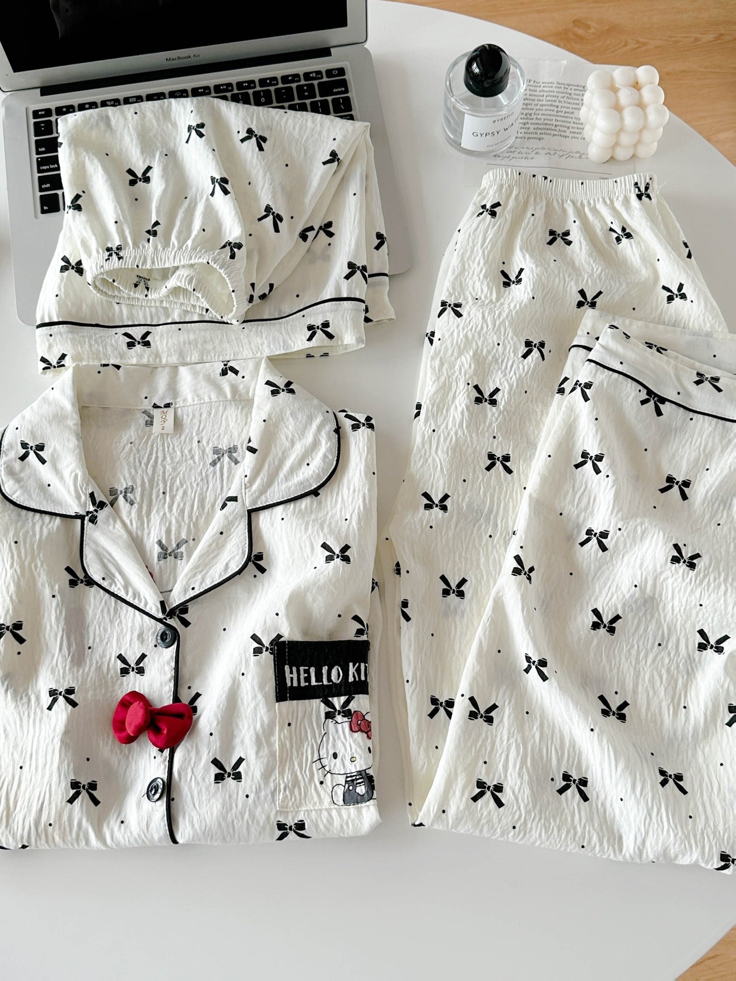 Midnight Bow 3-Piece Pajama Set