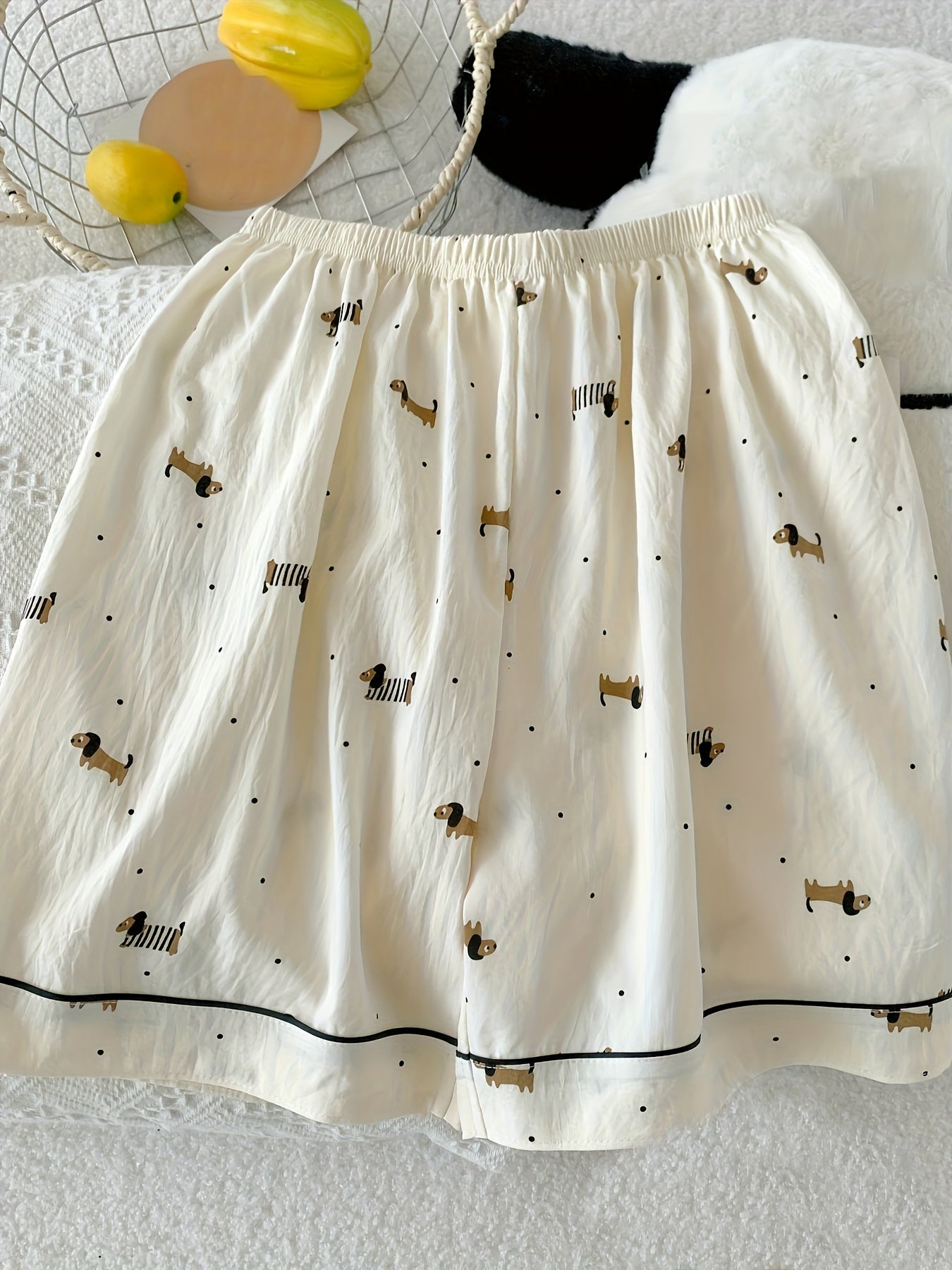 Creamy Pup Chic 3-Piece Pajama Set