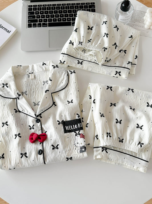 Midnight Bow 3-Piece Pajama Set
