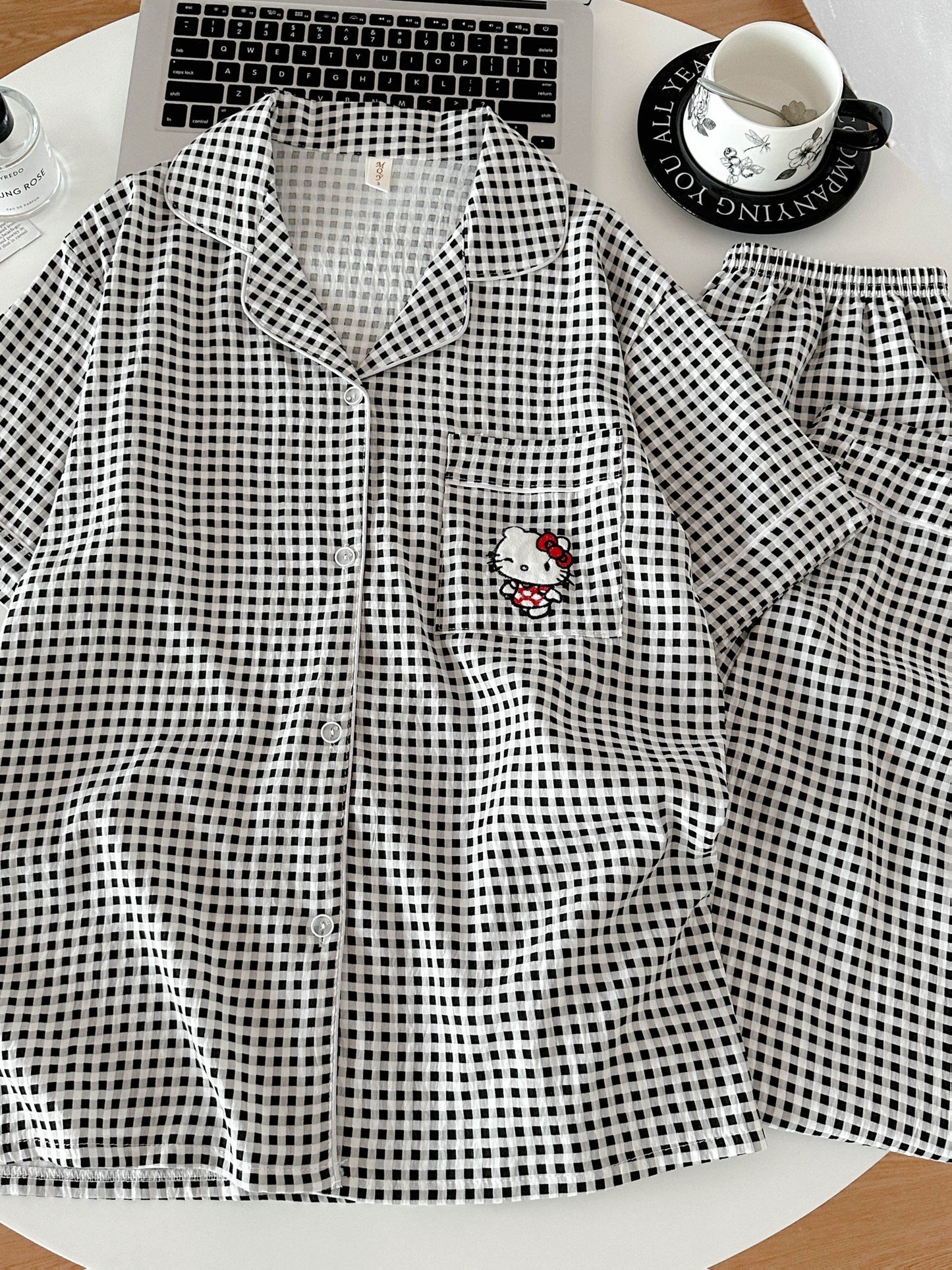 Midnight Check Kitty 3-Piece Pajama Set