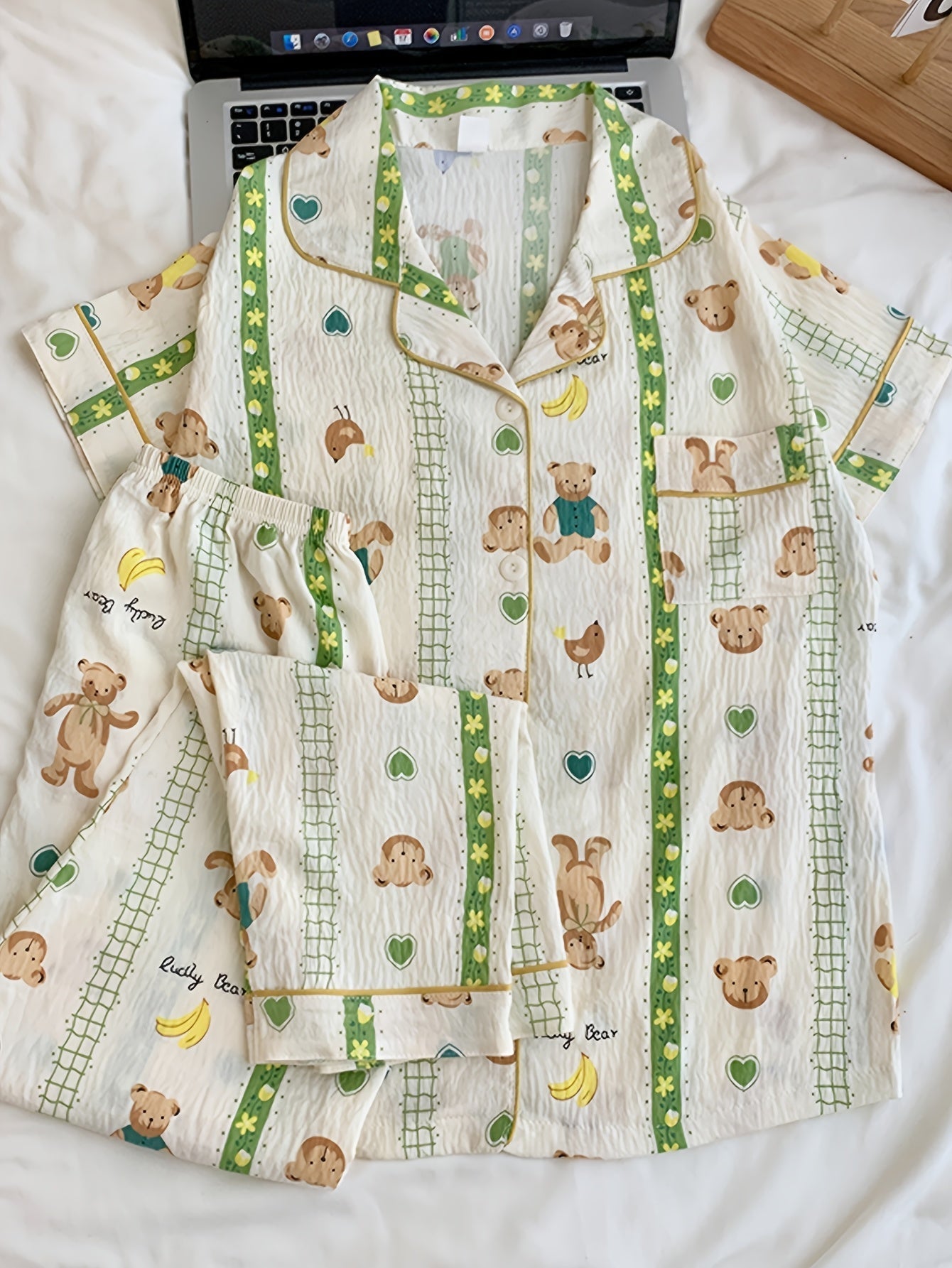 Meadow Bear 3-Piece Pajama Set