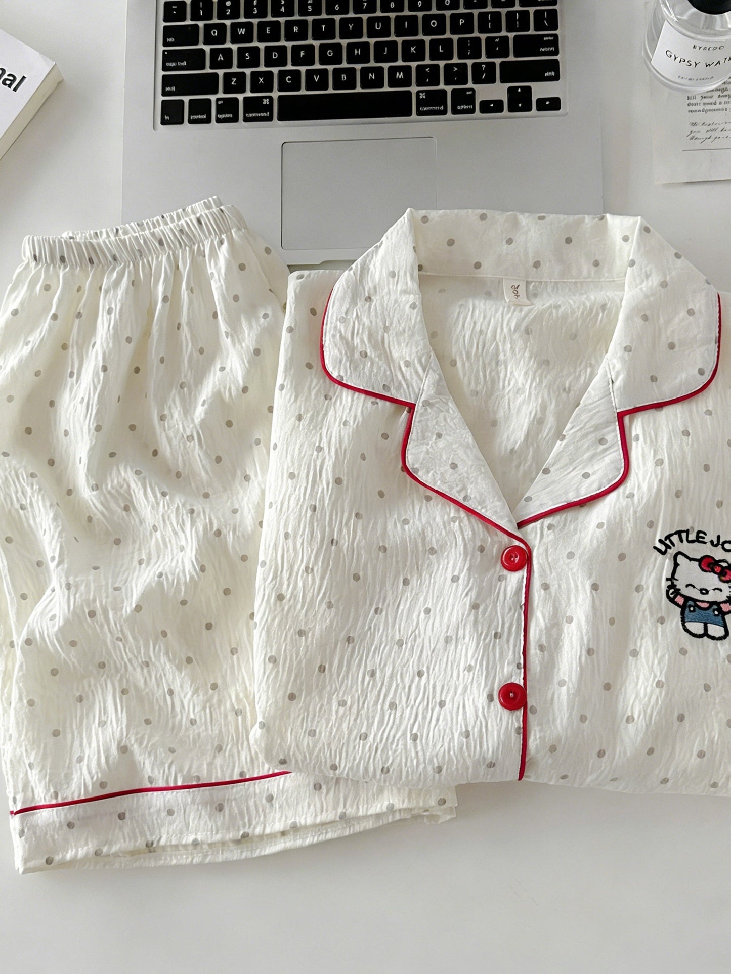 Ivory Dot 3-Piece Pajama Set