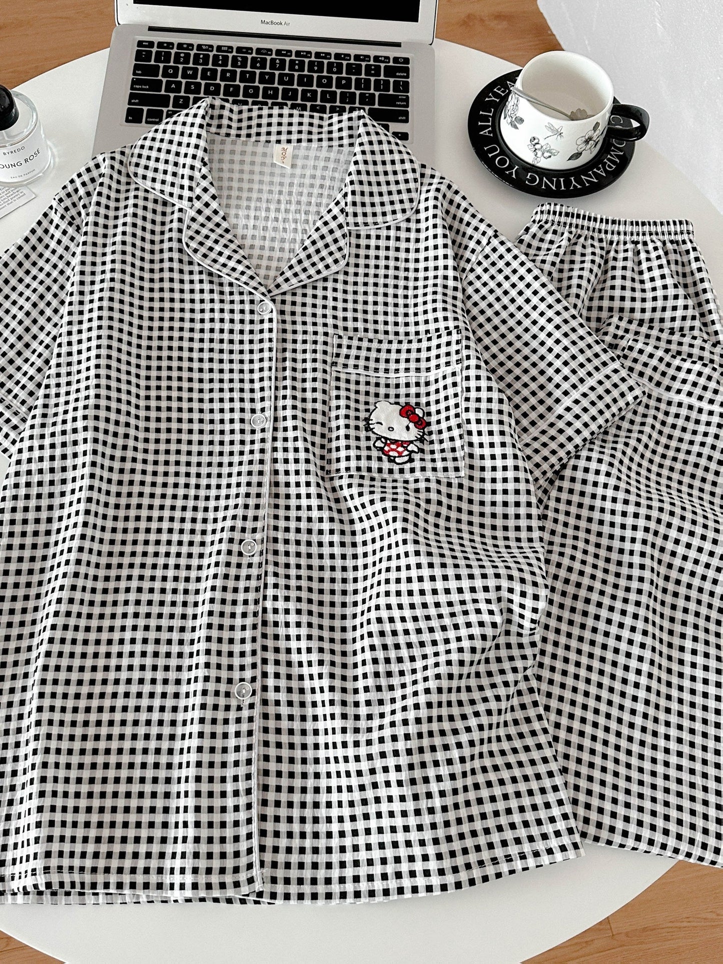 Midnight Check Kitty 3-Piece Pajama Set