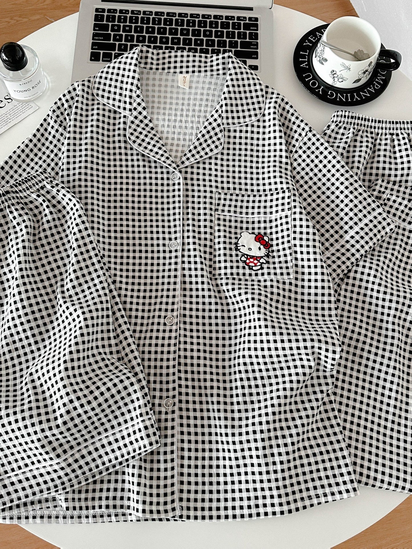Midnight Check Kitty 3-Piece Pajama Set