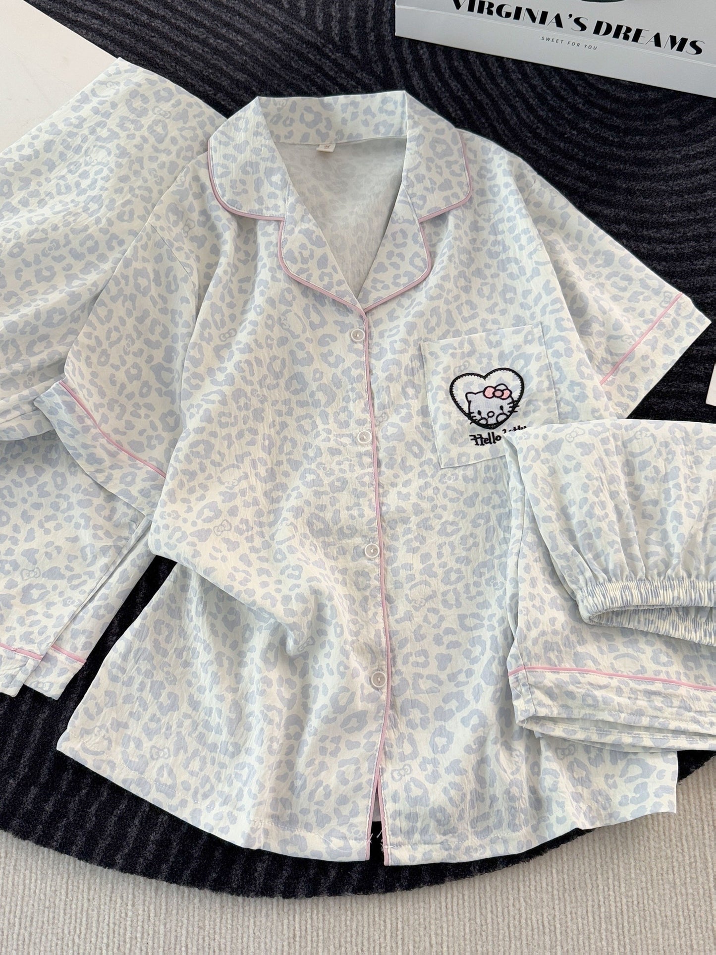 Snow Leopard Kitty 3-Piece Pajama Set