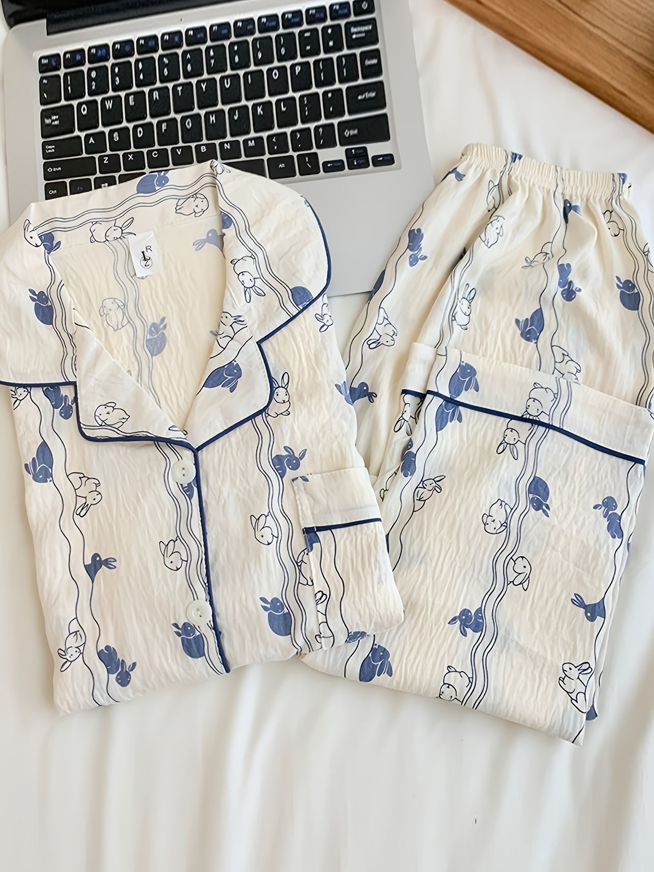 Midnight Bunny 3-Piece Pajama Set – Shirt, Shorts & Pants