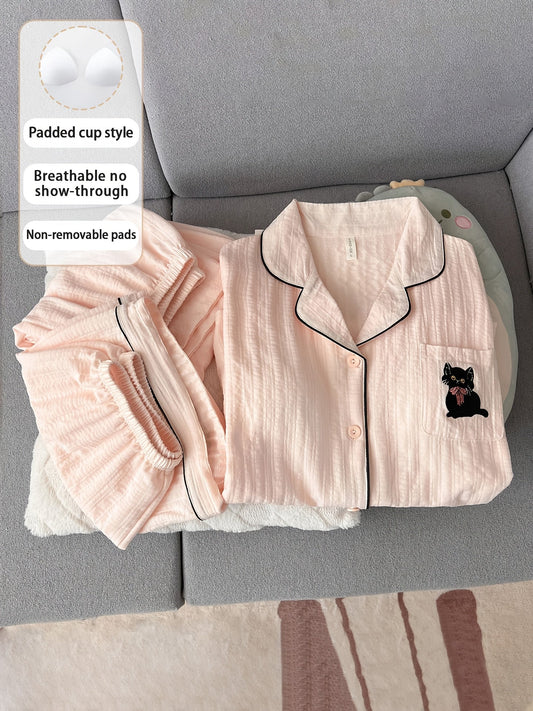 Blush Comfort 3-Piece Lounge Pajama Set